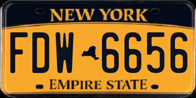 NY license plate FDW6656