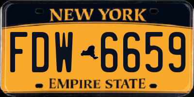 NY license plate FDW6659