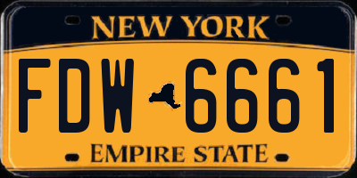 NY license plate FDW6661