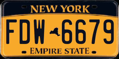 NY license plate FDW6679