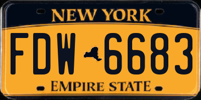 NY license plate FDW6683