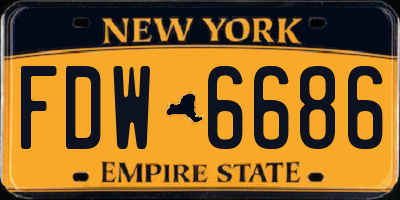 NY license plate FDW6686