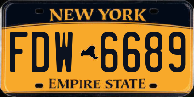 NY license plate FDW6689