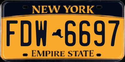 NY license plate FDW6697