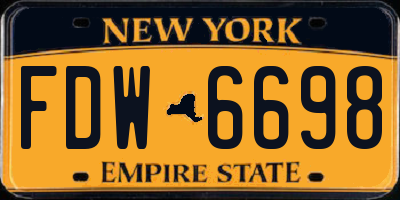 NY license plate FDW6698