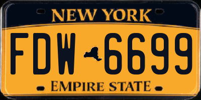 NY license plate FDW6699