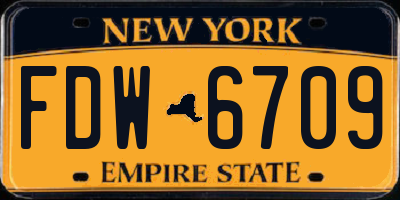 NY license plate FDW6709