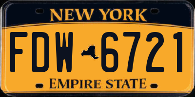 NY license plate FDW6721