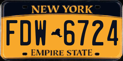 NY license plate FDW6724