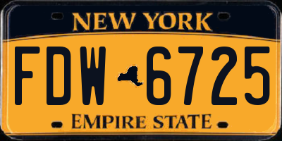 NY license plate FDW6725