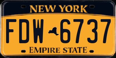 NY license plate FDW6737