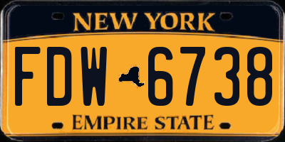NY license plate FDW6738