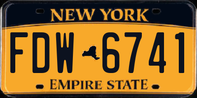 NY license plate FDW6741