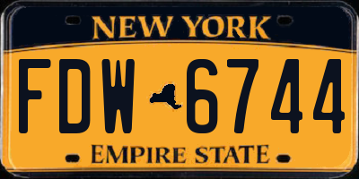 NY license plate FDW6744
