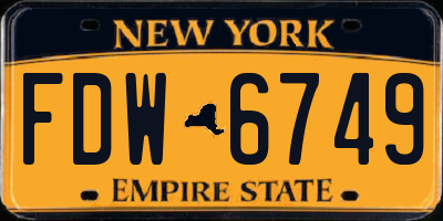 NY license plate FDW6749