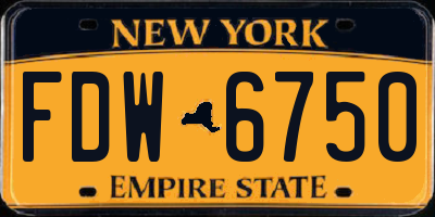 NY license plate FDW6750