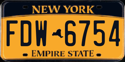 NY license plate FDW6754