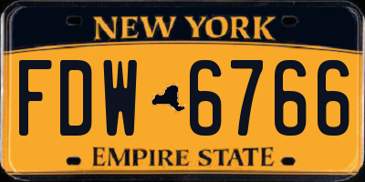 NY license plate FDW6766