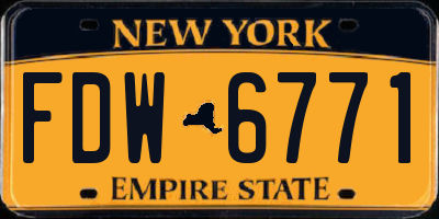 NY license plate FDW6771