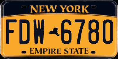 NY license plate FDW6780