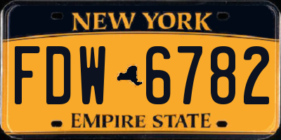 NY license plate FDW6782