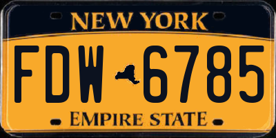 NY license plate FDW6785