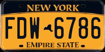 NY license plate FDW6786