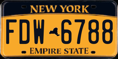 NY license plate FDW6788