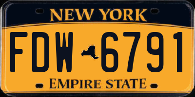 NY license plate FDW6791