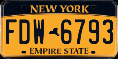 NY license plate FDW6793