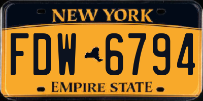NY license plate FDW6794