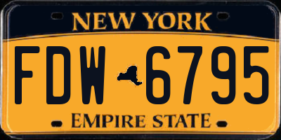 NY license plate FDW6795
