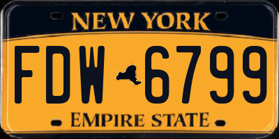 NY license plate FDW6799