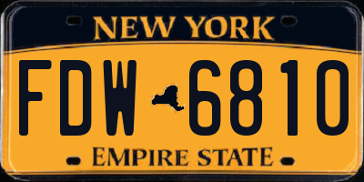 NY license plate FDW6810