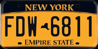 NY license plate FDW6811