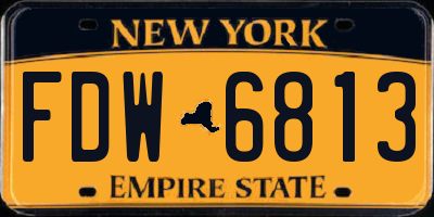 NY license plate FDW6813
