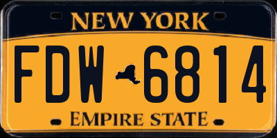 NY license plate FDW6814