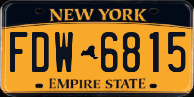 NY license plate FDW6815
