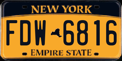 NY license plate FDW6816