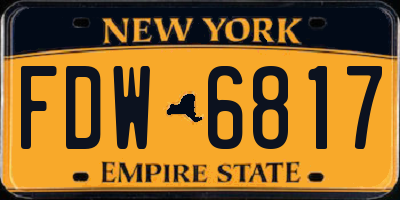 NY license plate FDW6817