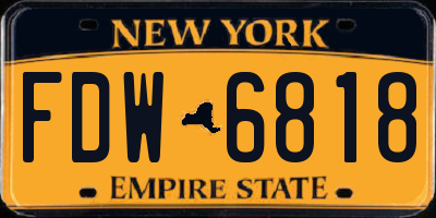 NY license plate FDW6818