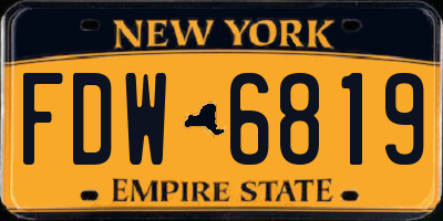 NY license plate FDW6819