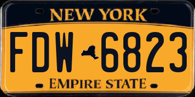 NY license plate FDW6823