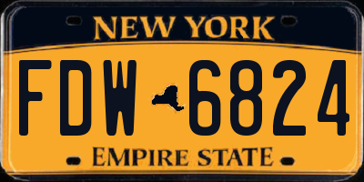 NY license plate FDW6824