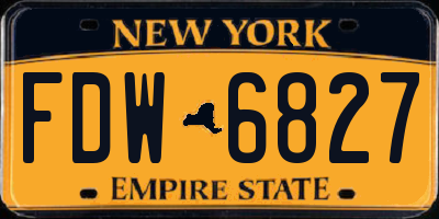 NY license plate FDW6827