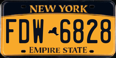 NY license plate FDW6828