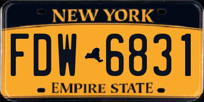 NY license plate FDW6831