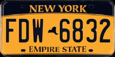 NY license plate FDW6832