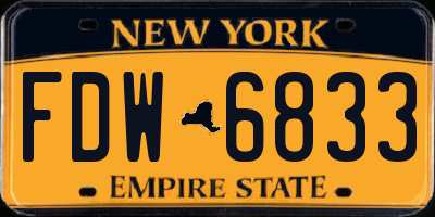 NY license plate FDW6833