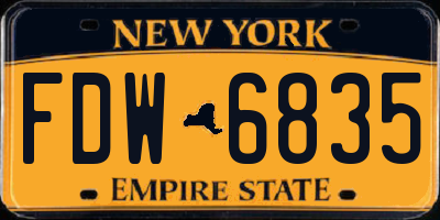 NY license plate FDW6835